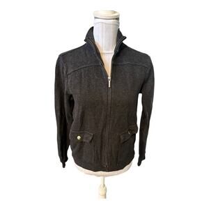 Chaps Gray Sweatshirt Zipper Size S